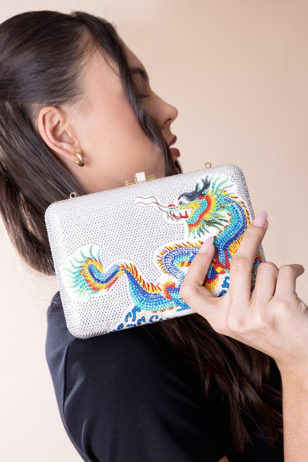JUDITH LEIBER-Dragon's Fortune Slim Clutch-CHMPGNMU