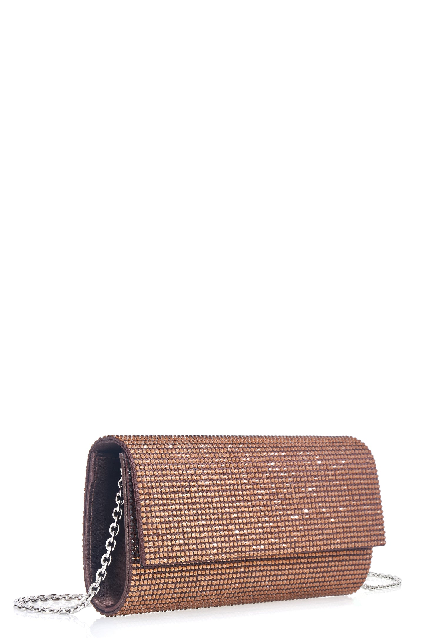 JUDITH LEIBER-Perry Clutch - Chocolate-CHOCOLAT