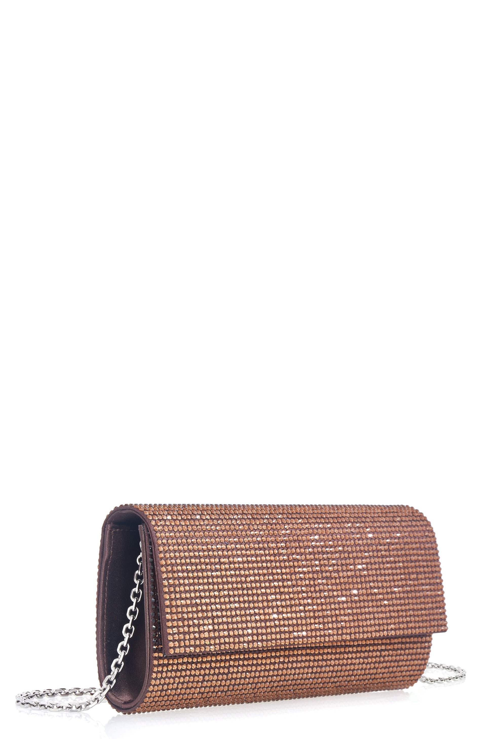 JUDITH LEIBER-Perry Clutch - Chocolate-CHOCOLAT