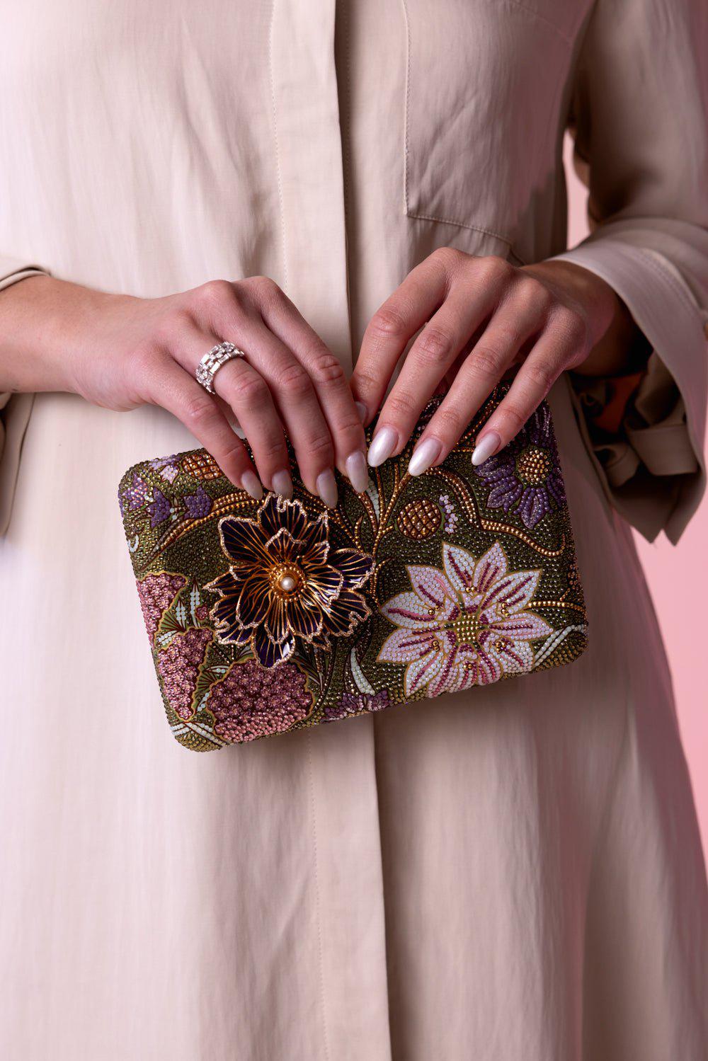 JUDITH LEIBER-Slim Side Clutch - Dancing Floral-DNCGFLRL