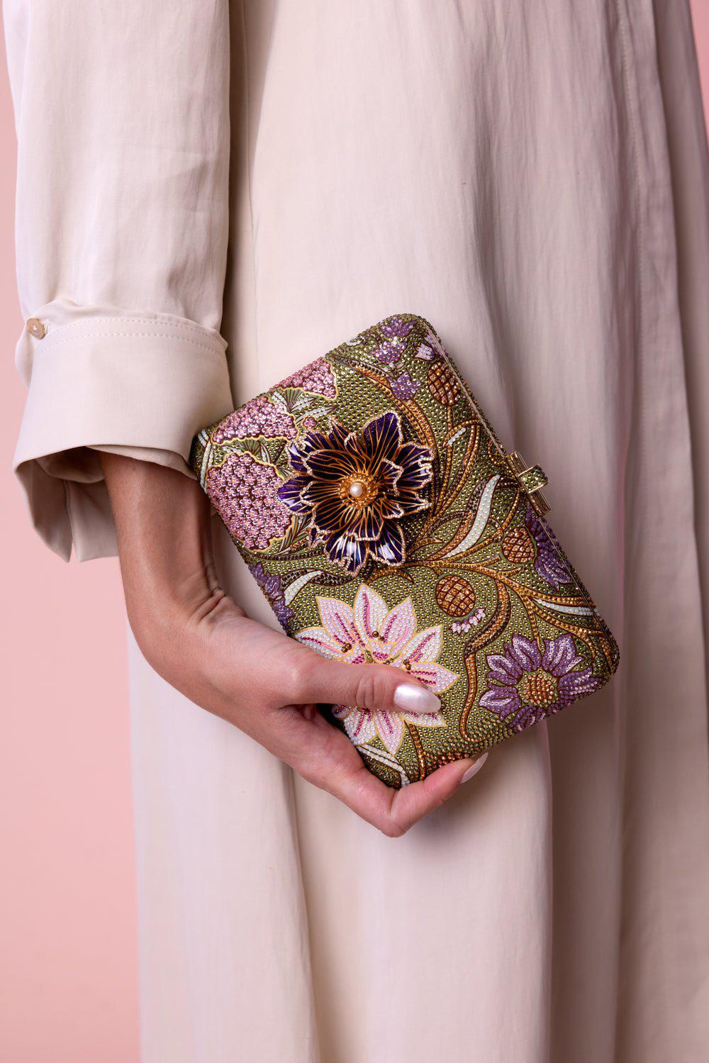 JUDITH LEIBER-Slim Side Clutch - Dancing Floral-DNCGFLRL