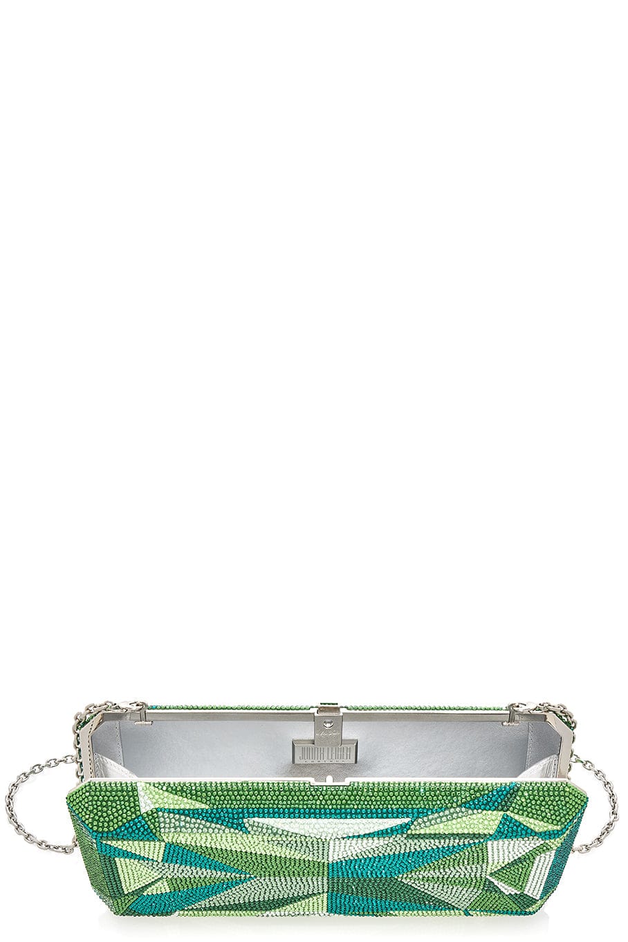 JUDITH LEIBER-Slim Rectangle Clutch - Emerald-EMERALD