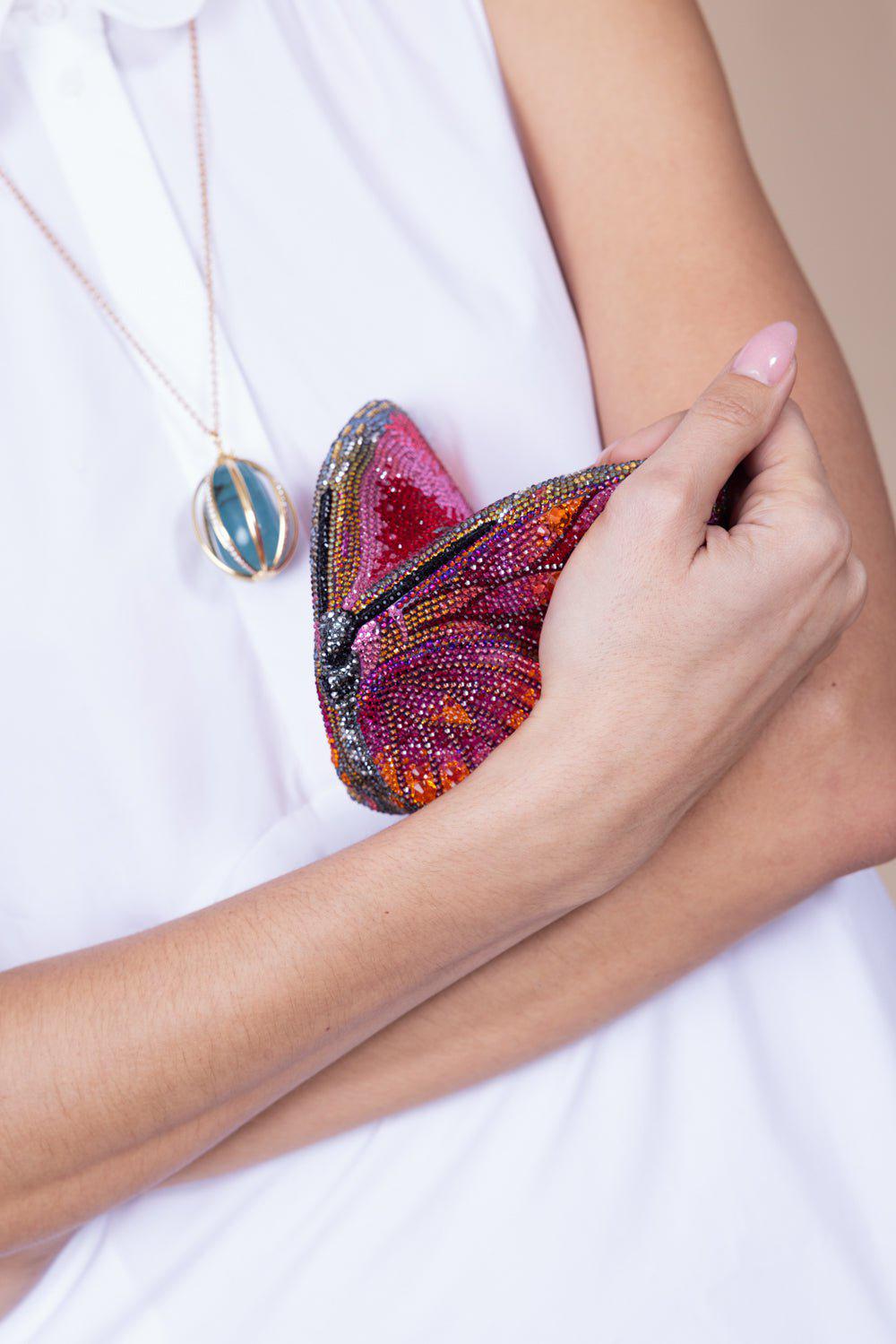 JUDITH LEIBER-Butterfly Clutch - Champagne Multi-FIRECLPR
