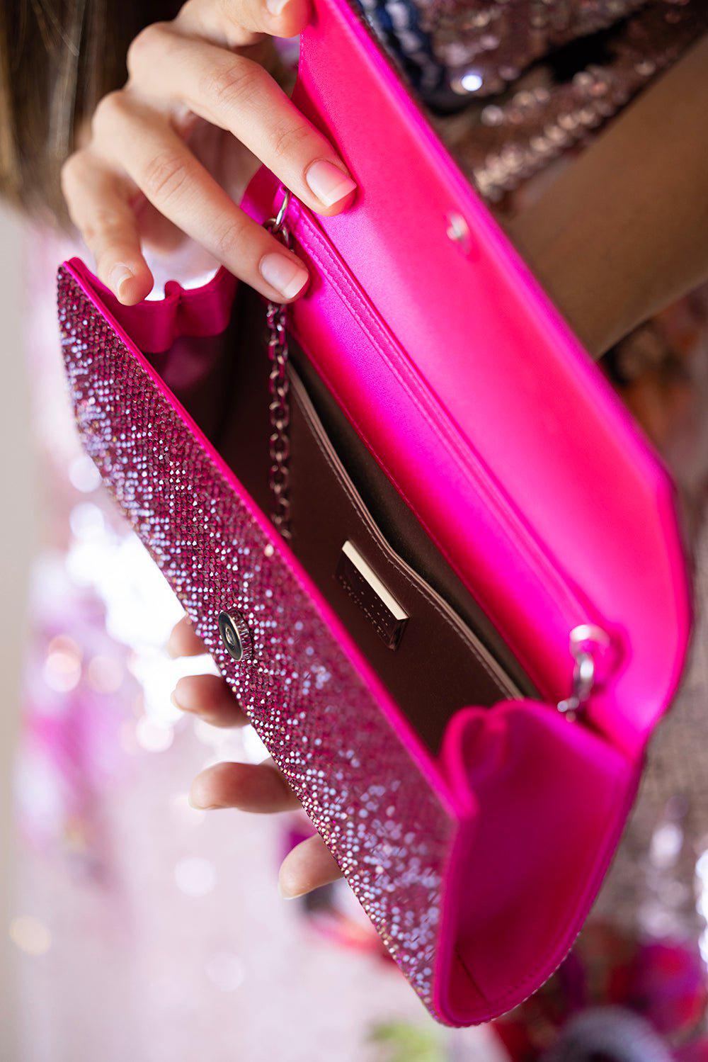 JUDITH LEIBER-Perry Clutch - Fuchsia-FUCSHIA