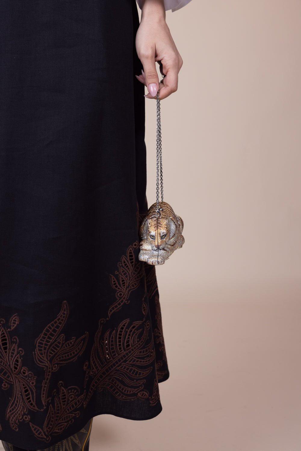 JUDITH LEIBER-Wildcat Golden Cub Bag-GOLDEN