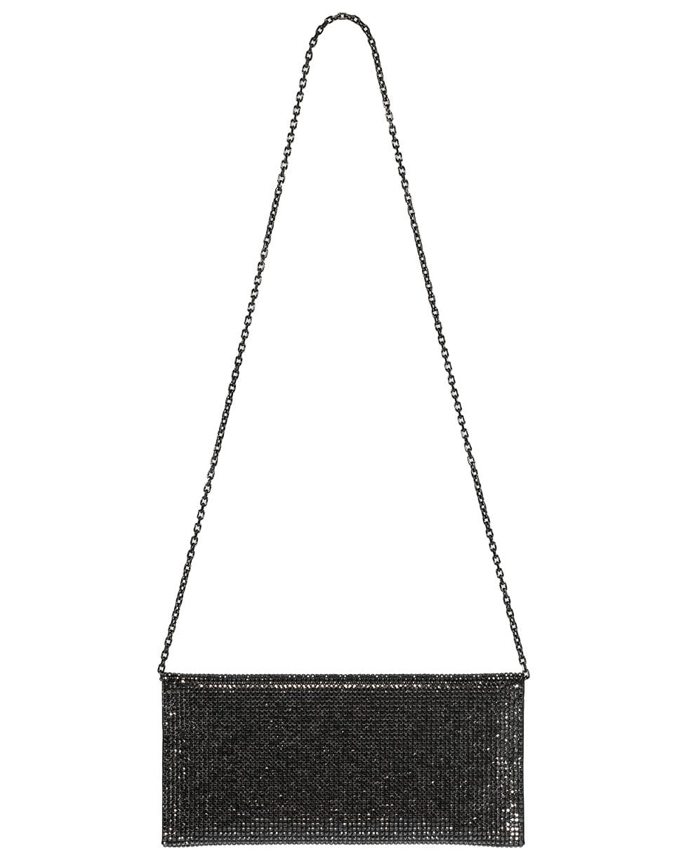 JUDITH LEIBER-Envelope Grey Crystal Clutch-HEMATITE