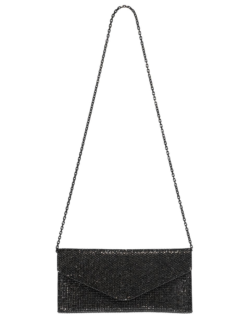 JUDITH LEIBER-Envelope Grey Crystal Clutch-HEMATITE