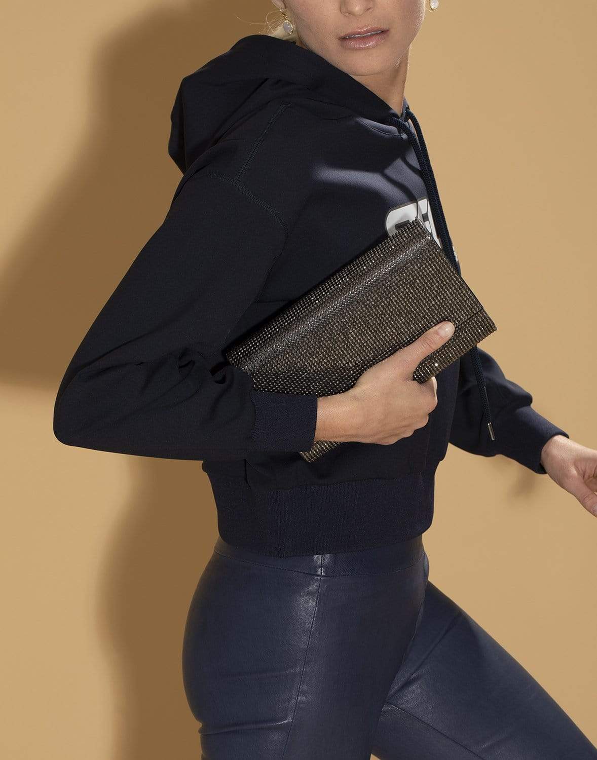 JUDITH LEIBER-Fizzoni Clutch - Hematite-HEMATITE