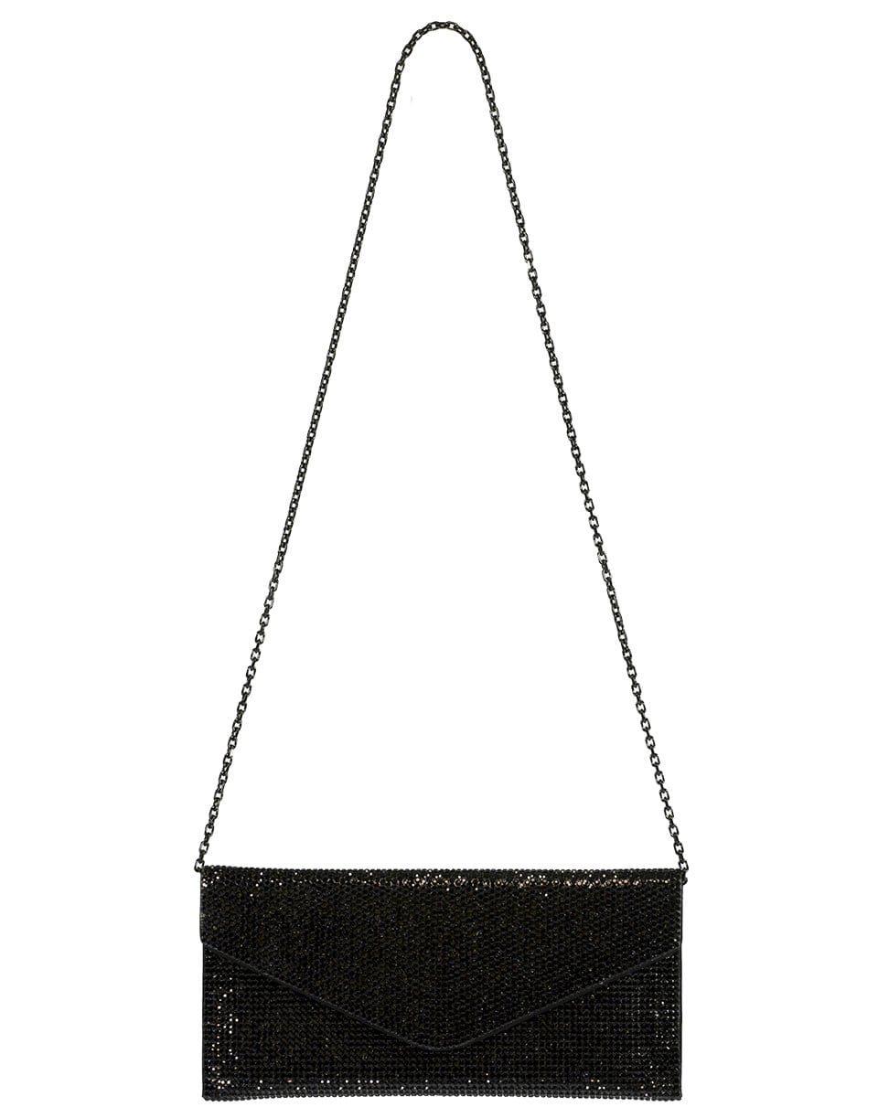 JUDITH LEIBER-Envelope Black Crystal Clutch-JET