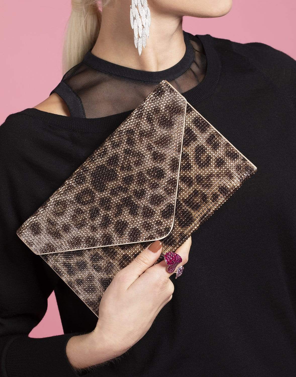JUDITH LEIBER-Square Envelope Leopard-LEOPARD