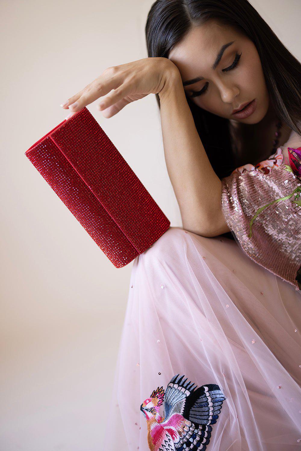 JUDITH LEIBER-Perry Clutch - Light Siam-LT SIAM