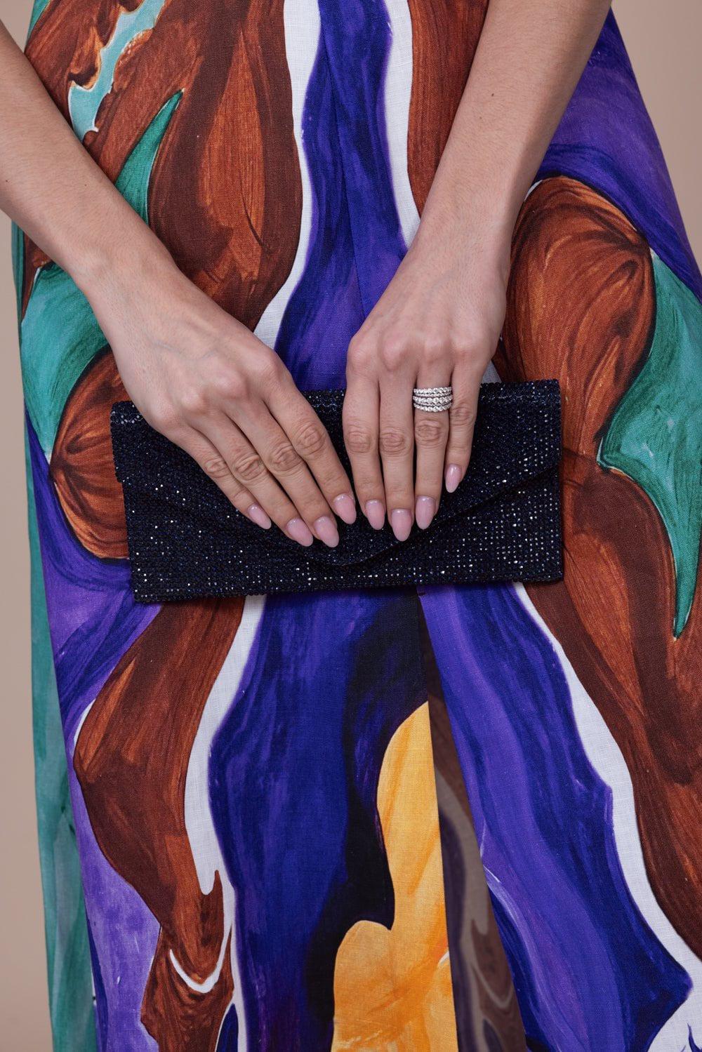 JUDITH LEIBER-Envelope Clutch - Midnight Navy-MDNT NVY