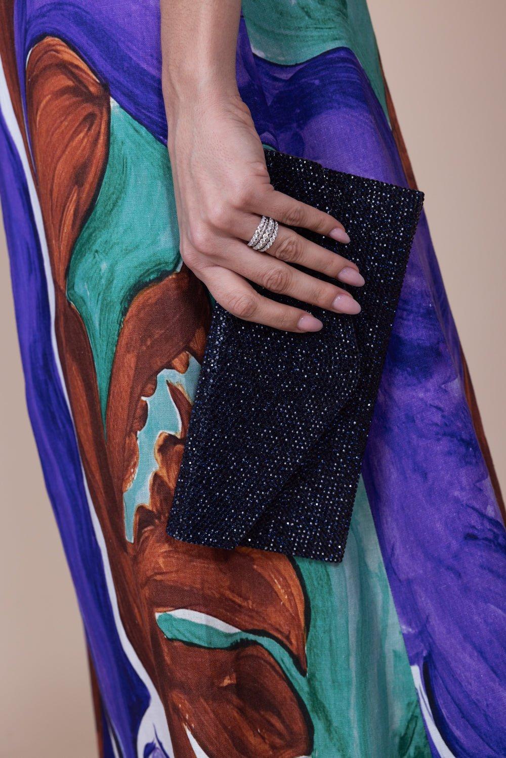JUDITH LEIBER-Envelope Clutch - Midnight Navy-MDNT NVY