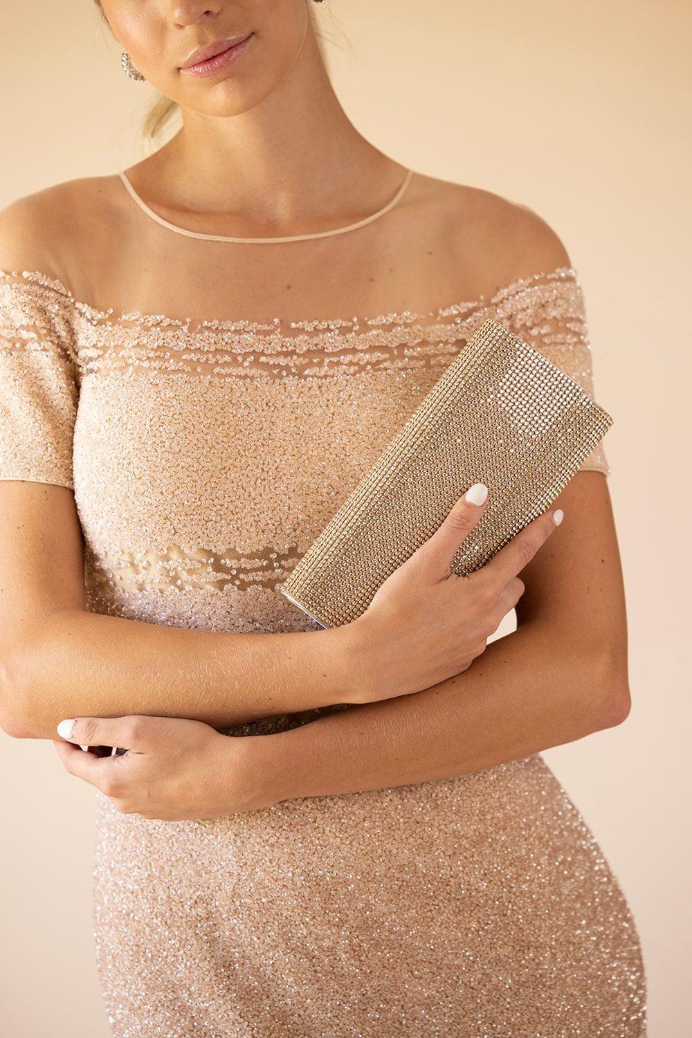JUDITH LEIBER-Perry Clutch - Prosecco-PROSECCO