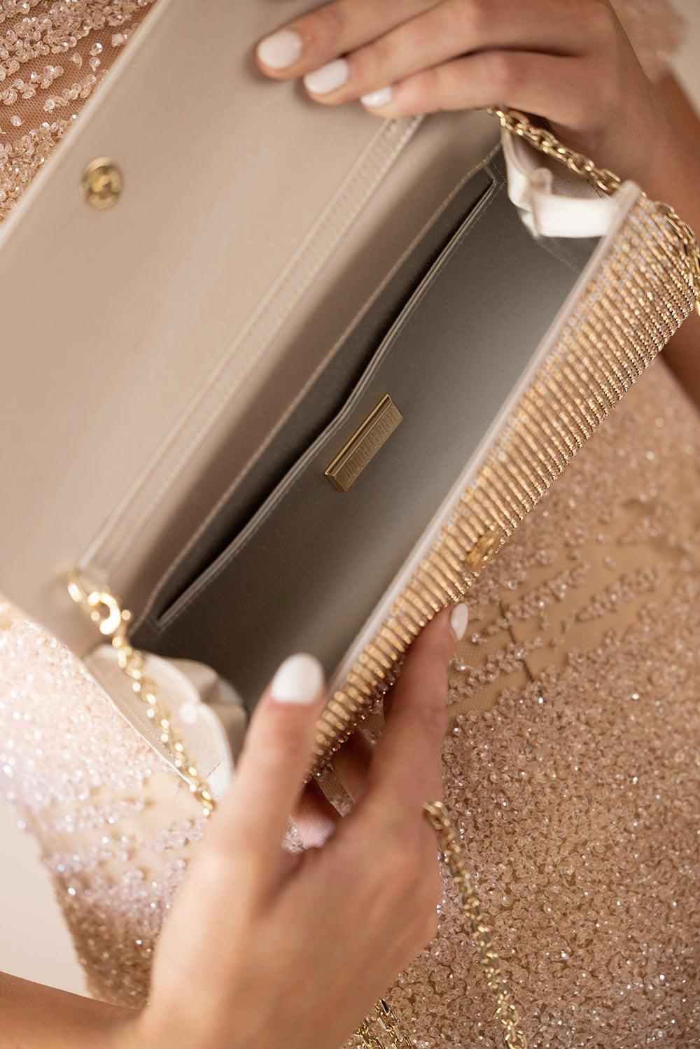 JUDITH LEIBER-Perry Clutch - Prosecco-PROSECCO