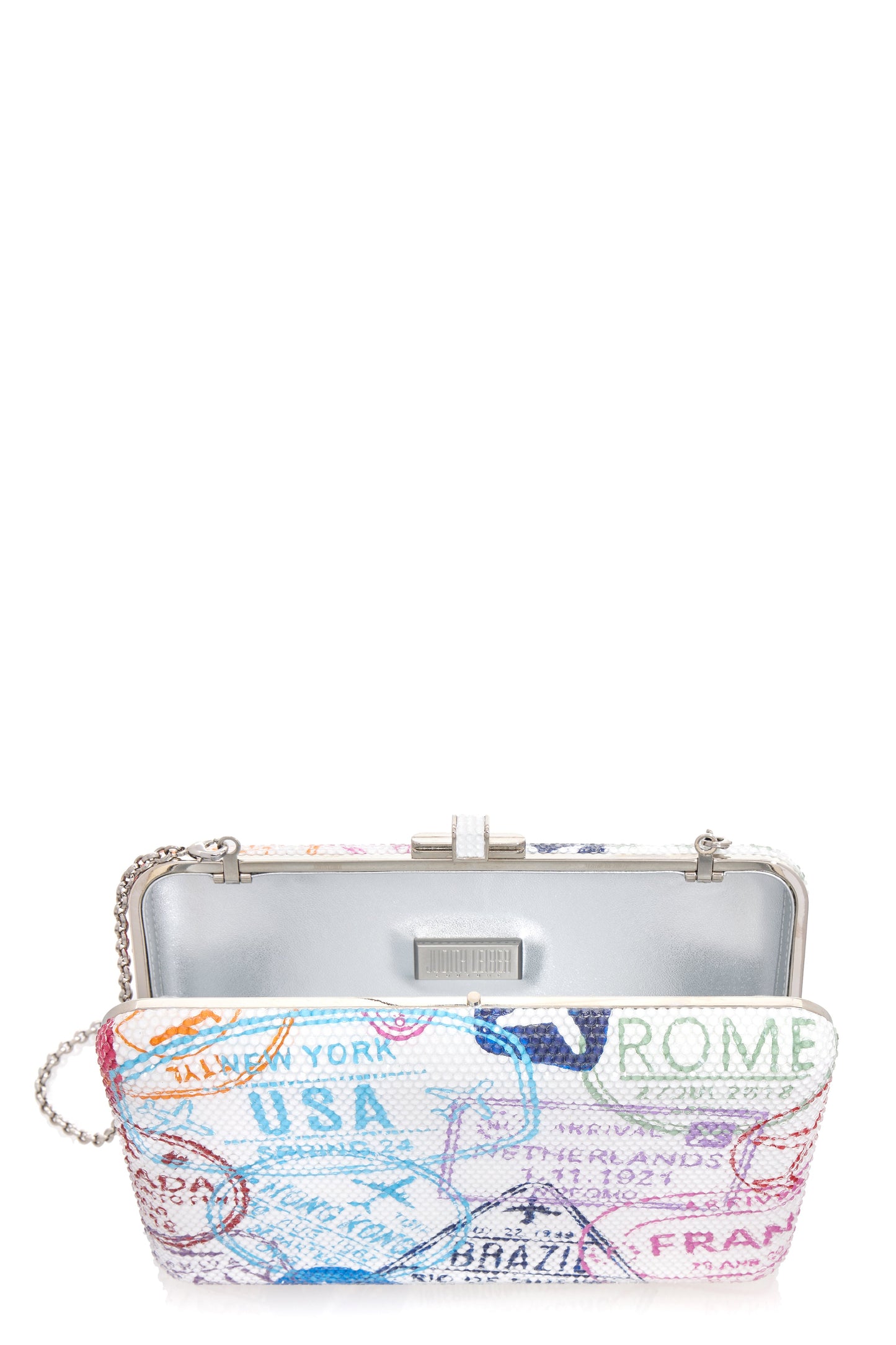 JUDITH LEIBER-Slim Side Clutch - Passport Stamps-PSSPORTS