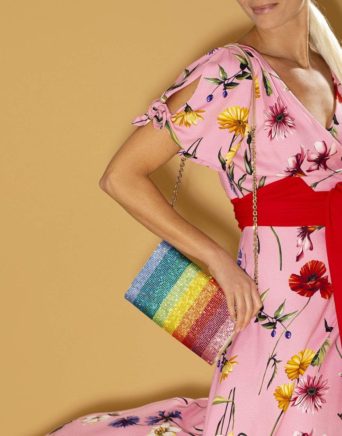 JUDITH LEIBER-Fizzoni Clutch - Rainbow-RAINBOW