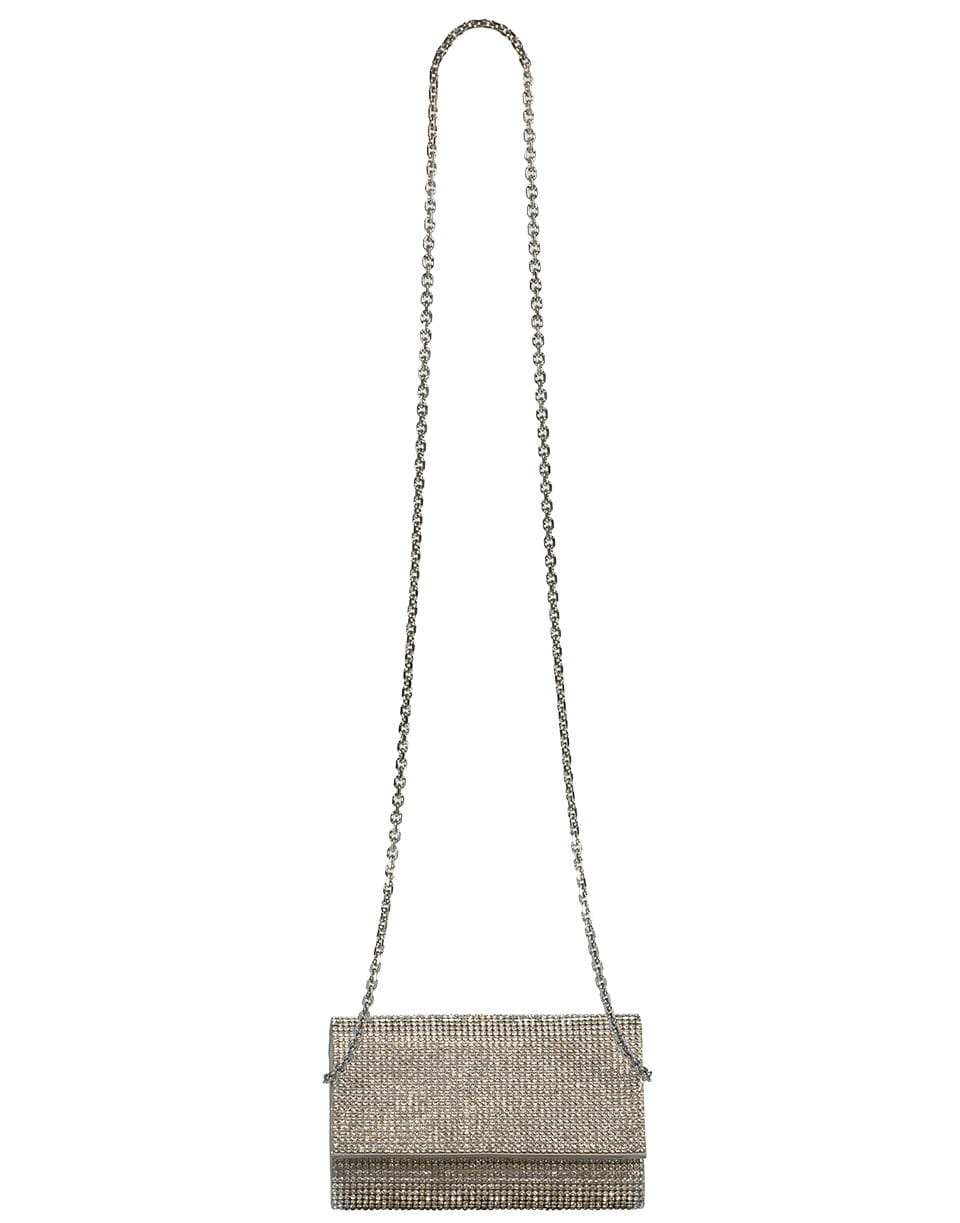 JUDITH LEIBER-Fizzy Silver Crystal Clutch-RHINE