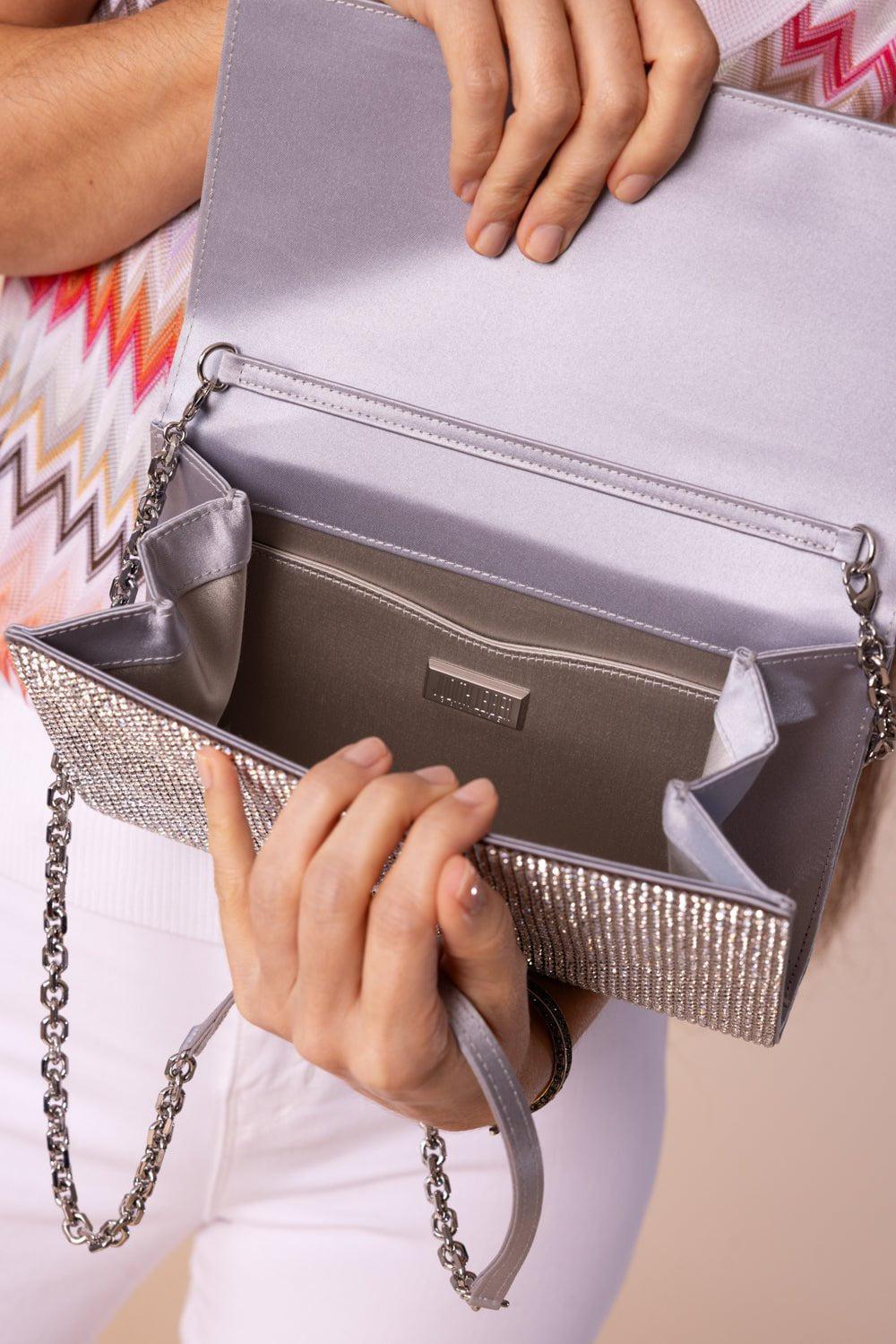 JUDITH LEIBER-Fizzoni Bag - Silver Rhinestone-RHINE