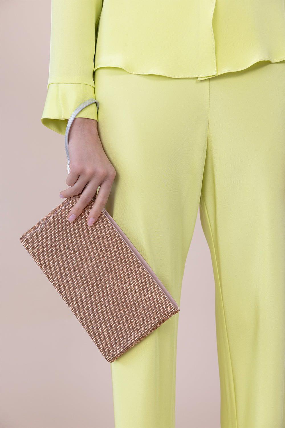 JUDITH LEIBER-Zip Pouch - Rose Gold-ROSE GLD