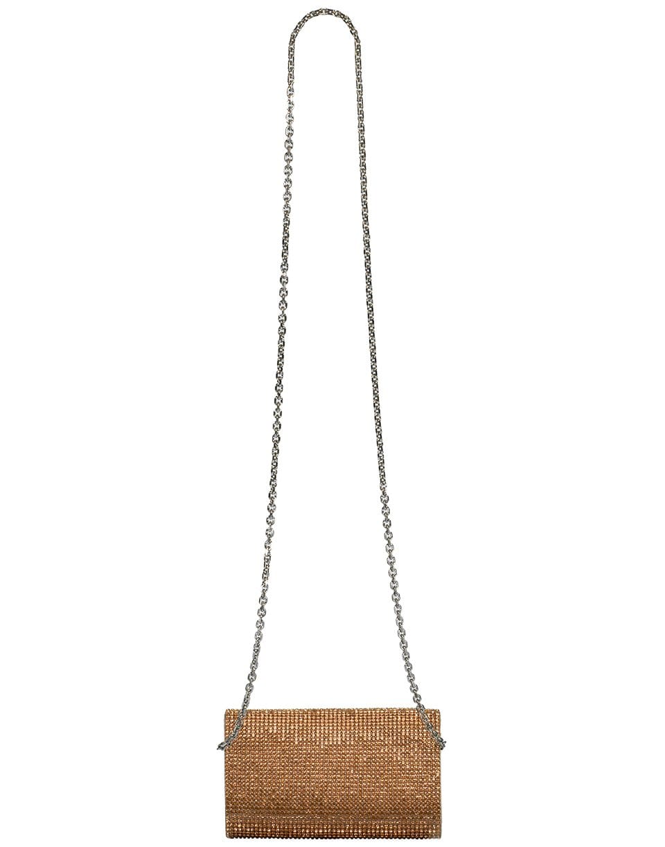 JUDITH LEIBER-Fizzy Rose Gold Crystal Clutch-ROSE GOLD