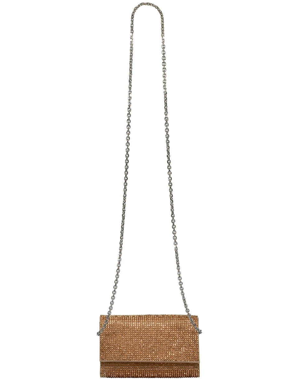 JUDITH LEIBER-Fizzy Rose Gold Crystal Clutch-ROSE GOLD