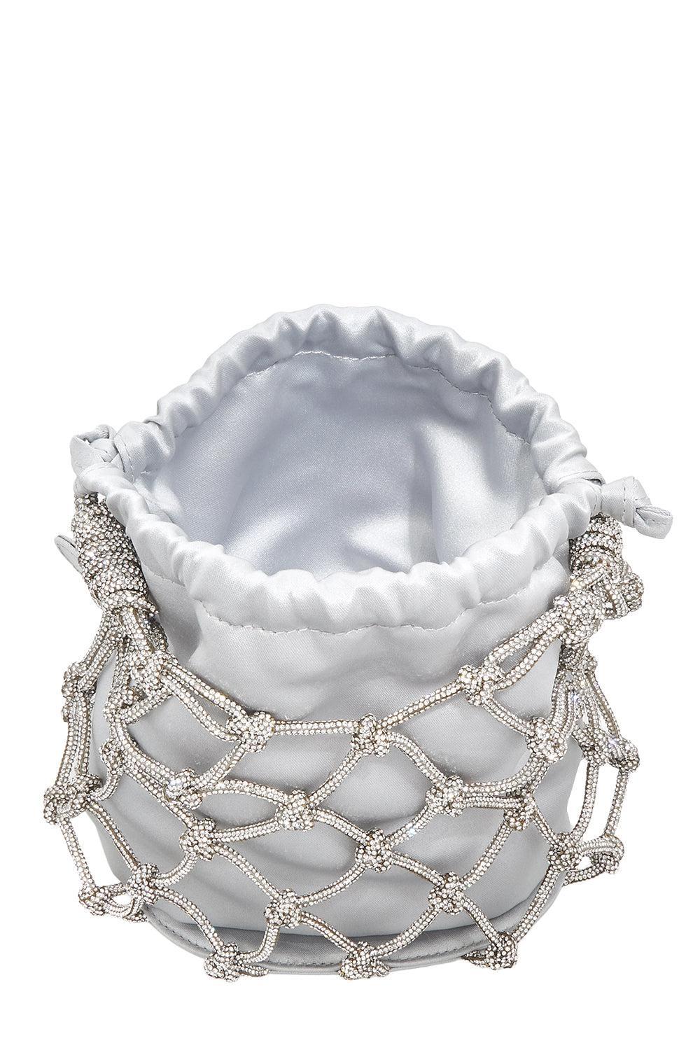 Crystal Net Pouch - Silver Rhine-SILRHINE-O/S-HANDBAGCLUTCHES-JUDITH LEIBER