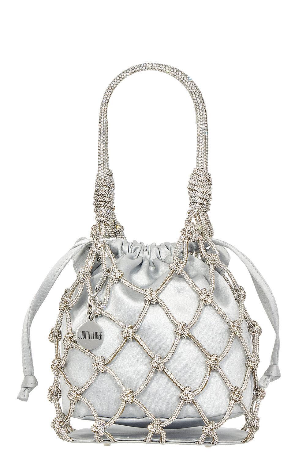 Crystal Net Pouch - Silver Rhine-SILRHINE-O/S-HANDBAGCLUTCHES-JUDITH LEIBER
