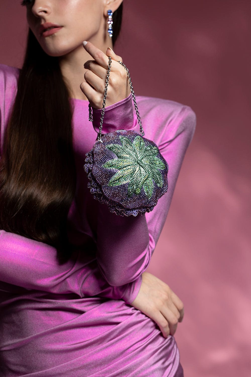 JUDITH LEIBER-Splendid Peony Clutch-SILVER MULTI