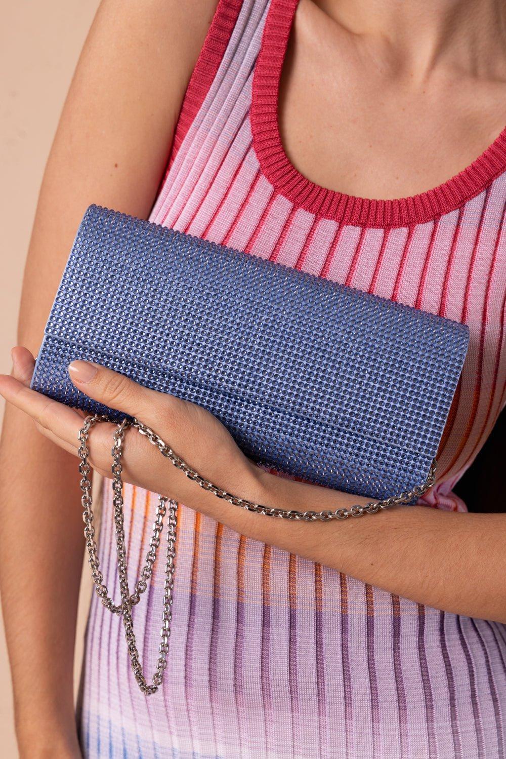 JUDITH LEIBER-Perry Clutch - Light Sapphire-SL/LTSPH