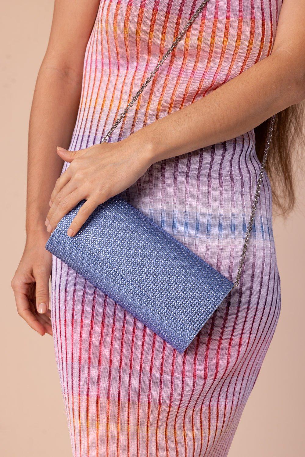 JUDITH LEIBER-Perry Clutch - Light Sapphire-SL/LTSPH