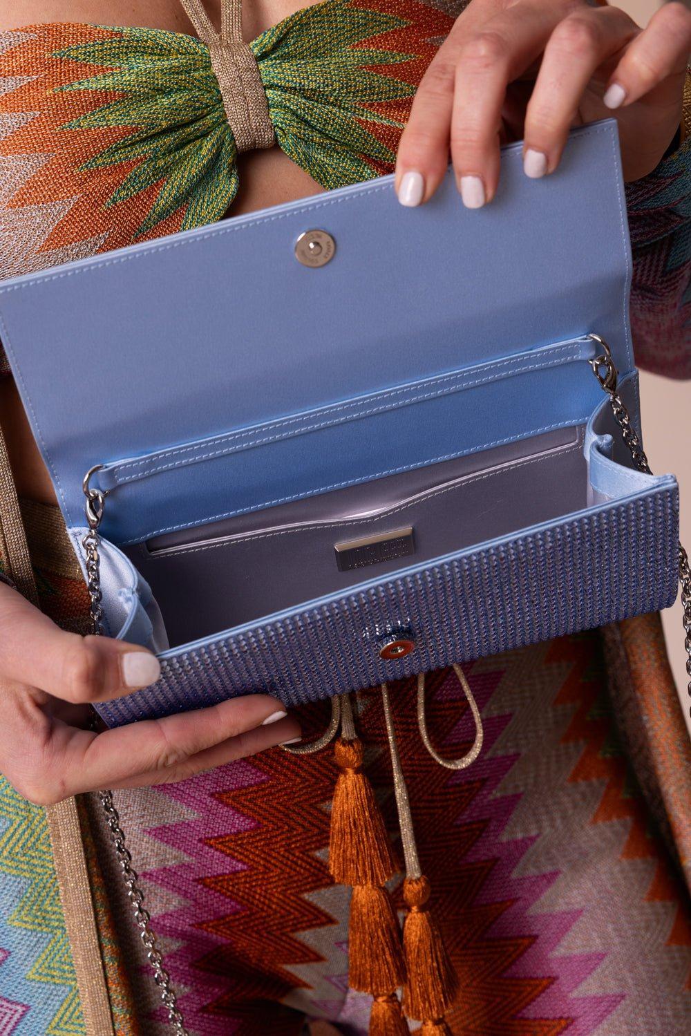 JUDITH LEIBER-Perry Clutch - Light Sapphire-SL/LTSPH