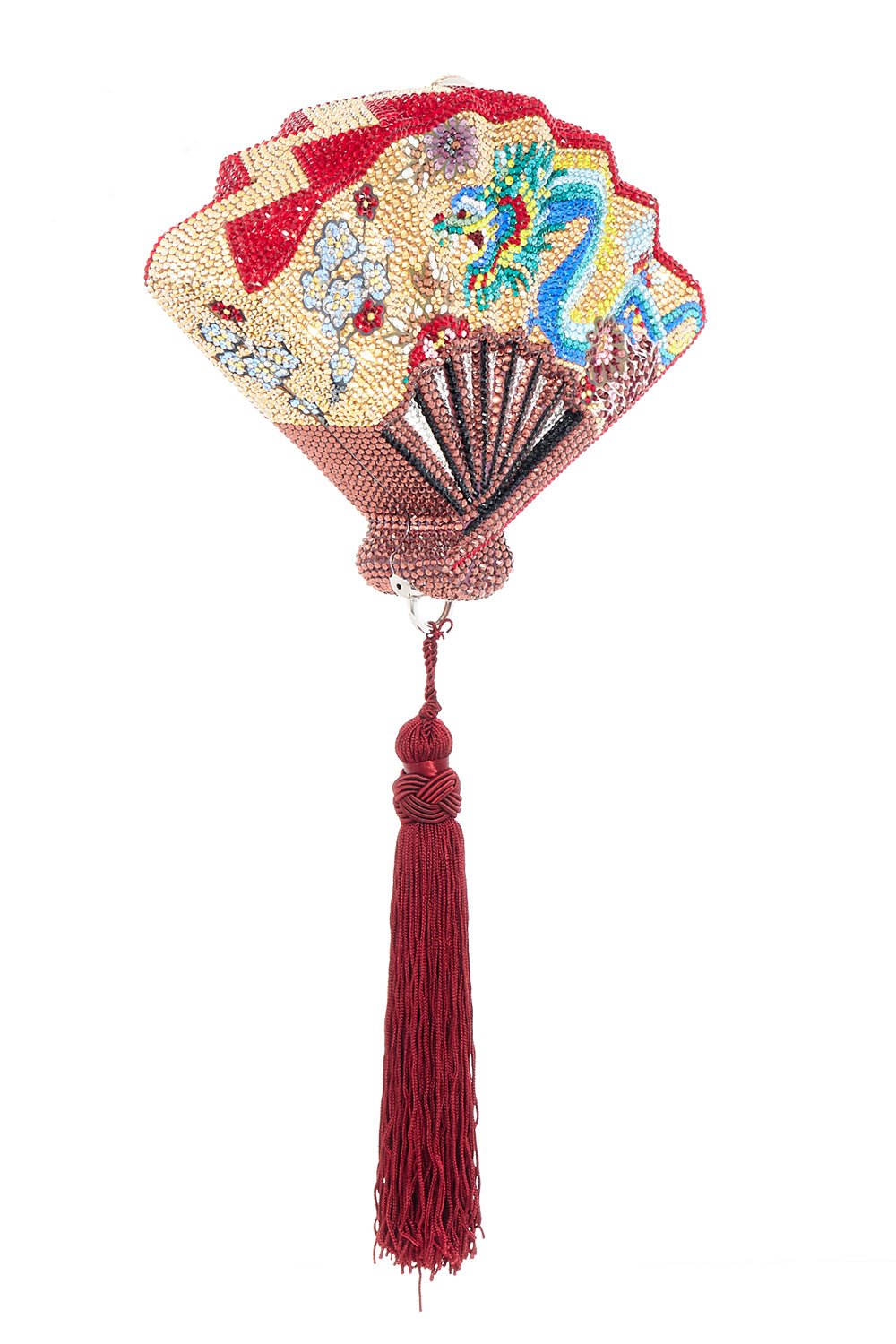JUDITH LEIBER-Dragon's Eye Fan Clutch-SLSUNMUL