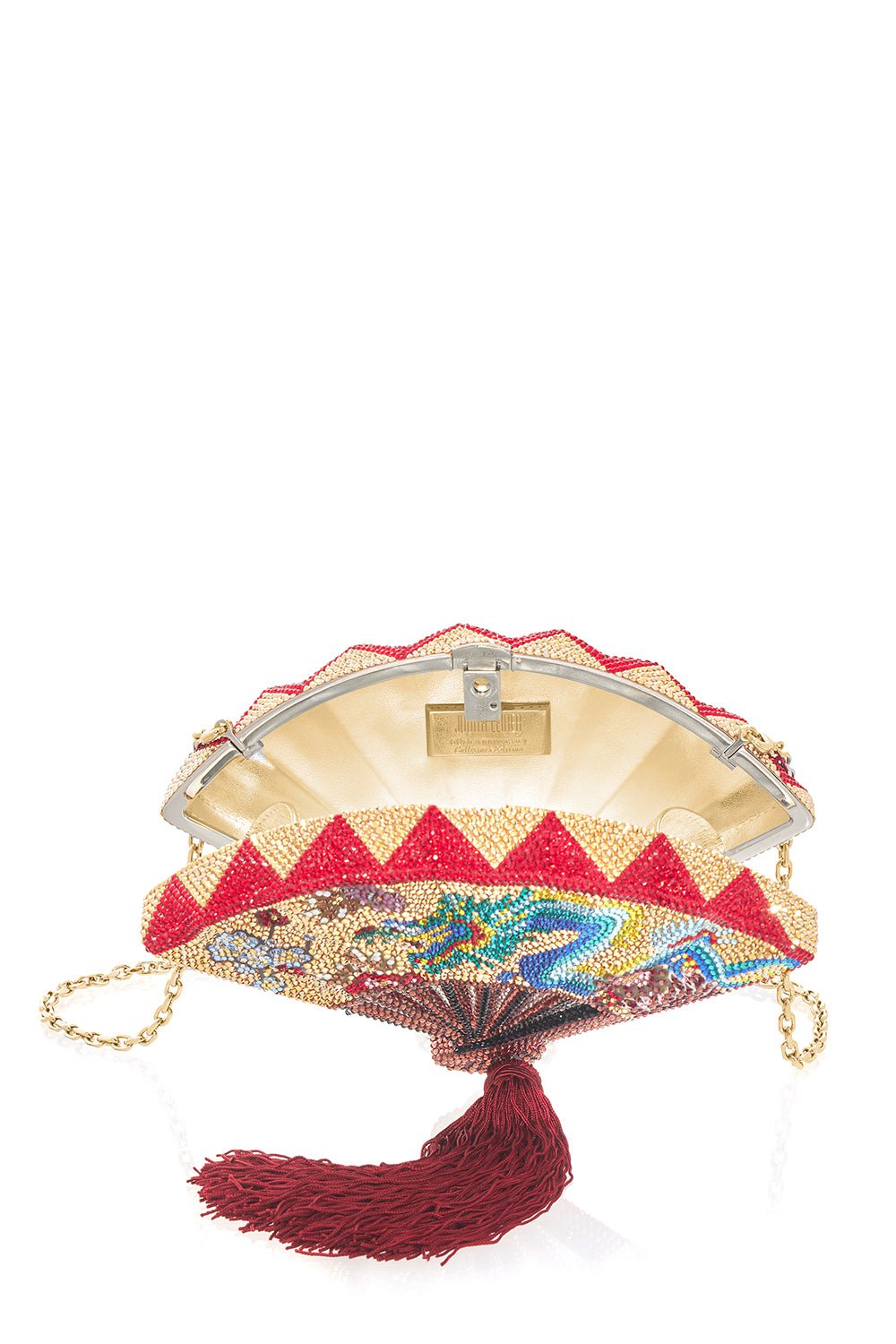 JUDITH LEIBER-Dragon's Eye Fan Clutch-SLSUNMUL