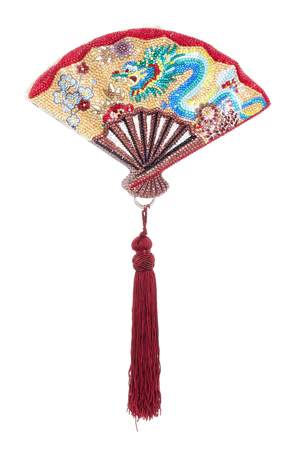 JUDITH LEIBER-Dragon's Eye Fan Clutch-SLSUNMUL
