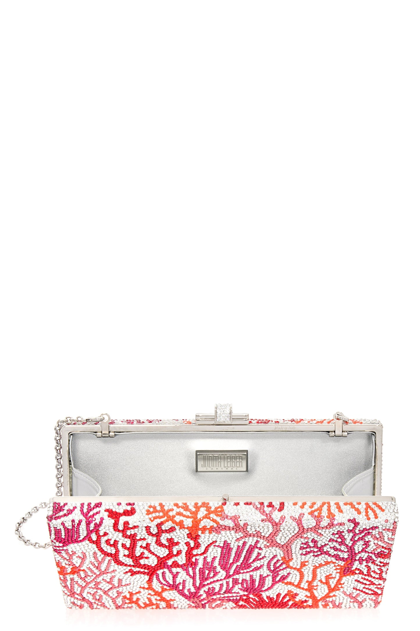 JUDITH LEIBER-Rectangle Clutch - Silver Coral Multi-SLVCORML