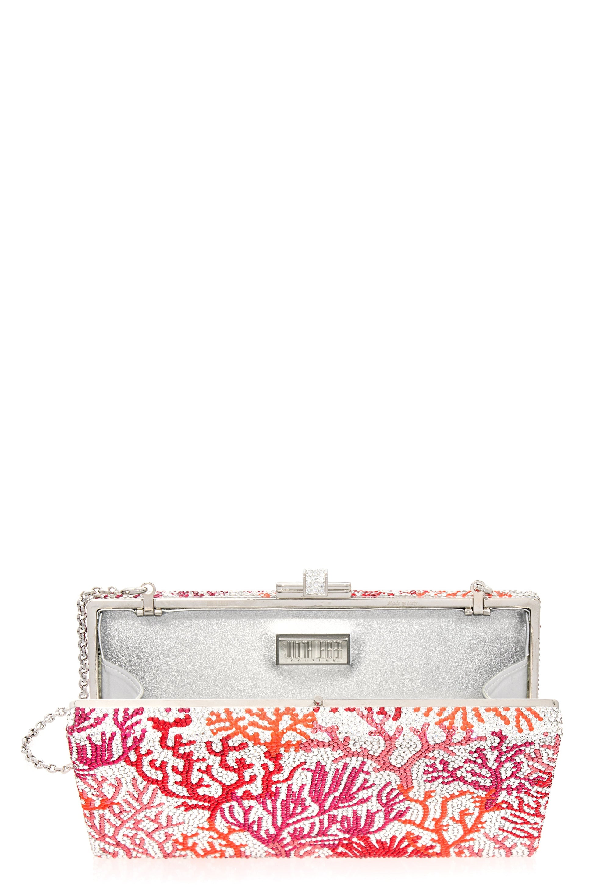 JUDITH LEIBER-Rectangle Clutch - Silver Coral Multi-SLVCORML