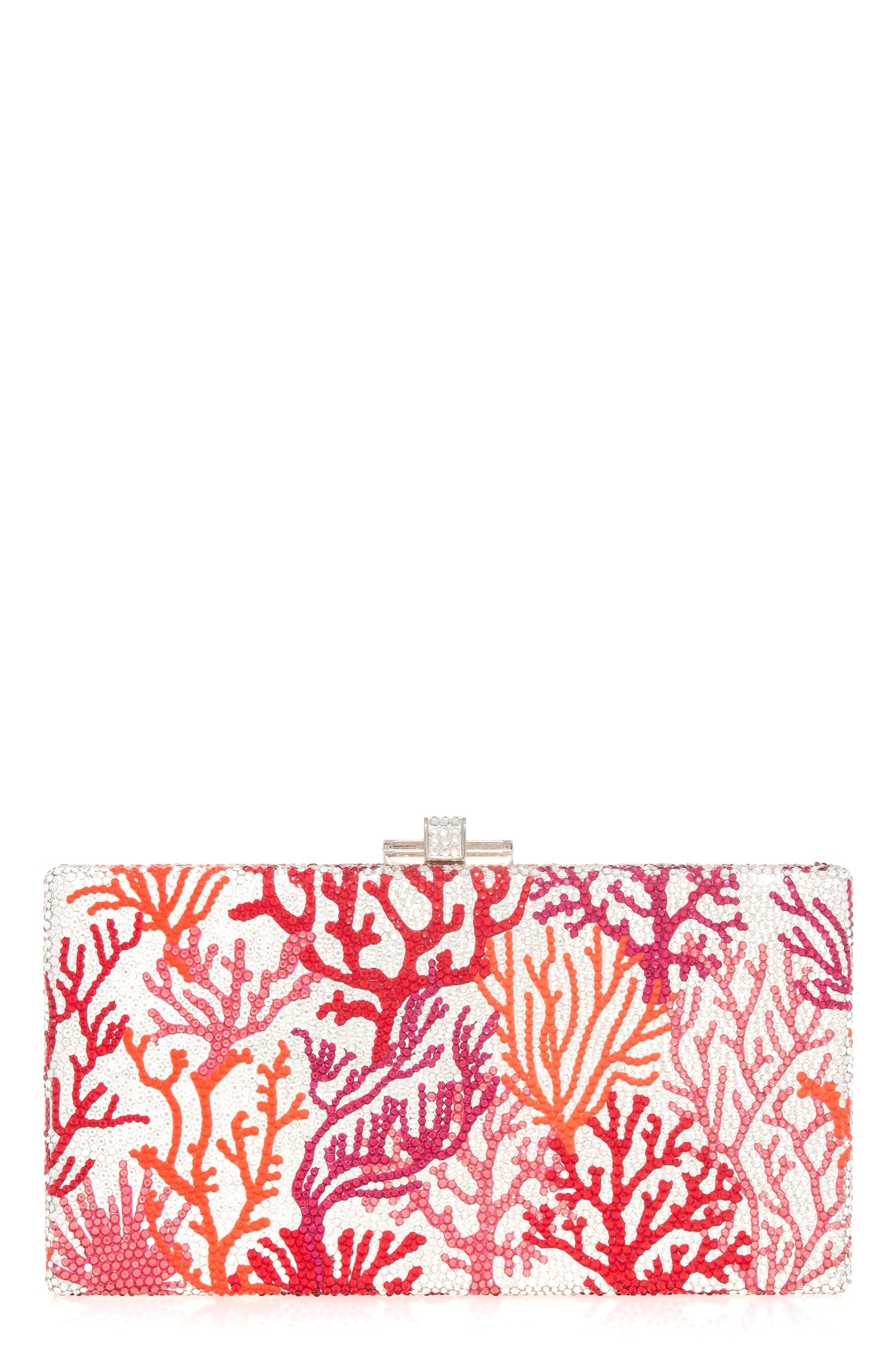 JUDITH LEIBER-Rectangle Clutch - Silver Coral Multi-SLVCORML