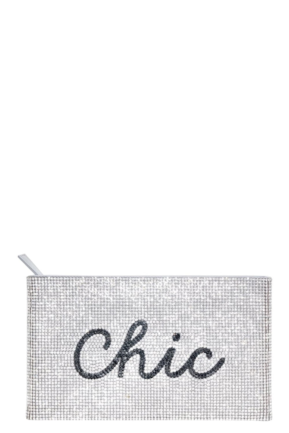 JUDITH LEIBER-Chic Zip Pouch-SLVMULTI