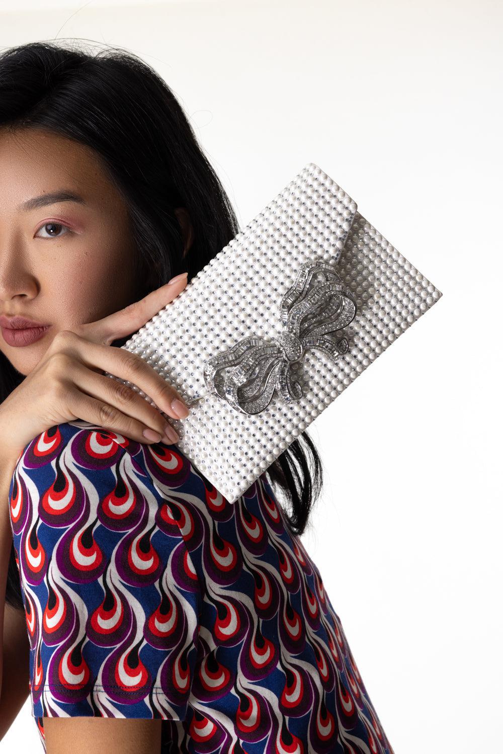 Crystal Bow Envelope Clutch-SPEAR-O/S-HANDBAGCLUTCHES-JUDITH LEIBER