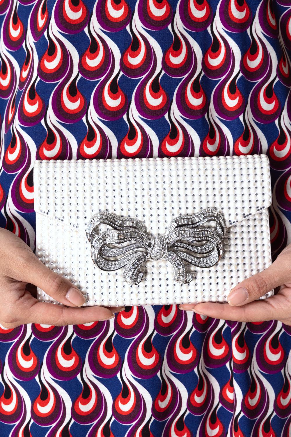Crystal Bow Envelope Clutch-SPEAR-O/S-HANDBAGCLUTCHES-JUDITH LEIBER