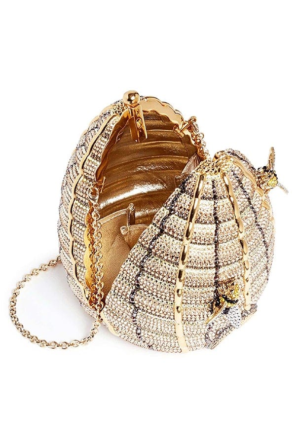 JUDITH LEIBER-Bee Hive Bee's Knees Clutch-GOLD MULTI