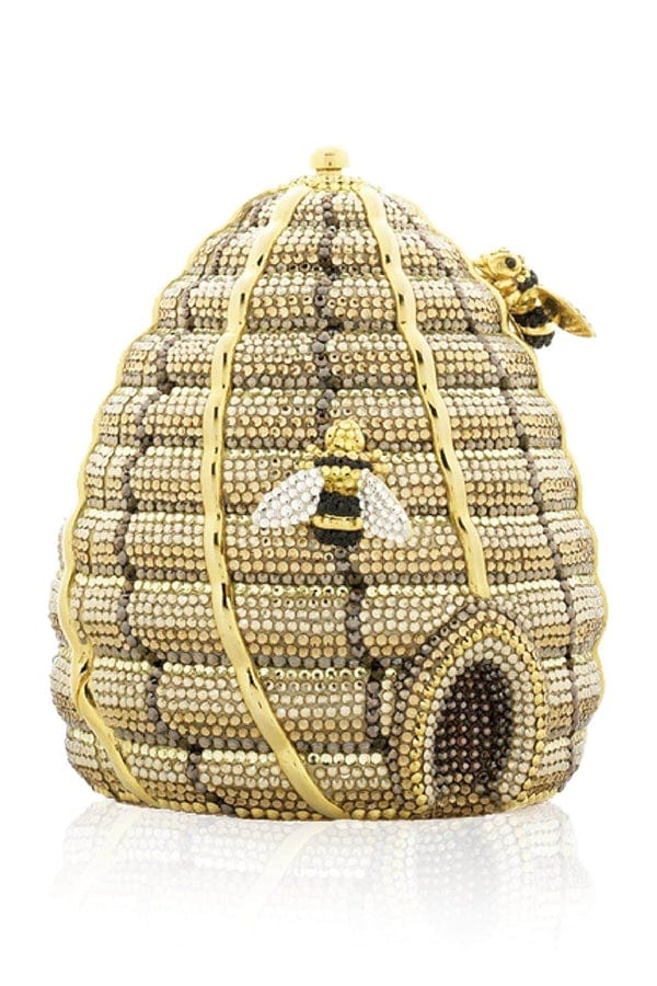 JUDITH LEIBER-Bee Hive Bee's Knees Clutch-GOLD MULTI