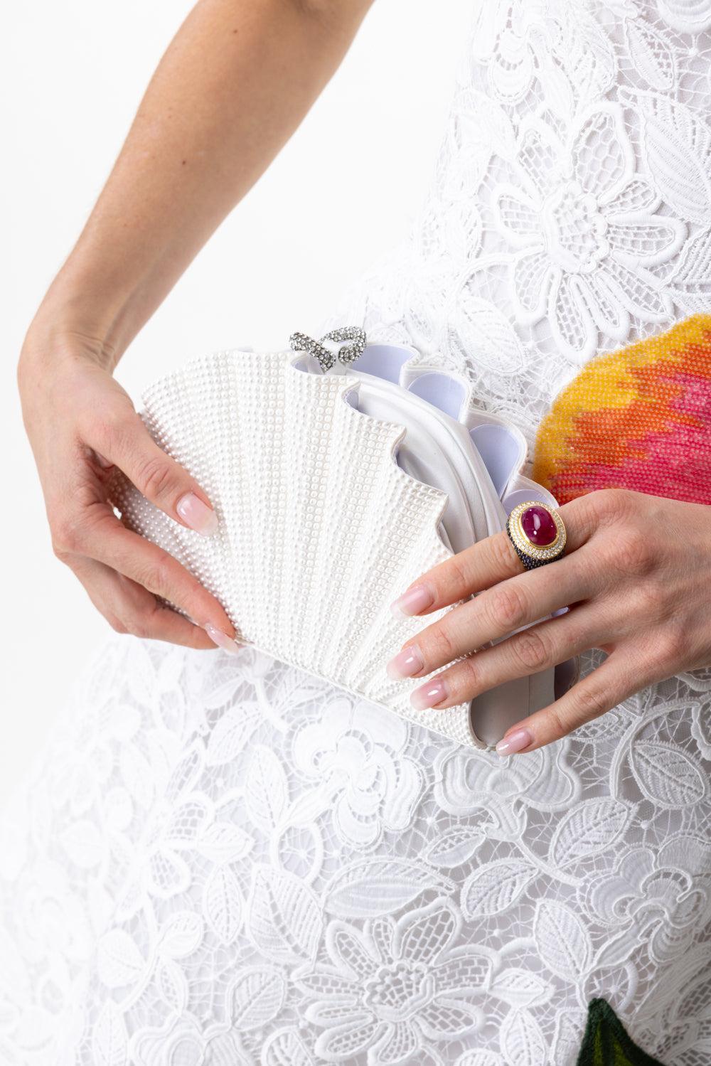 Origami Fan Bag-PEARLWHT-O/S-HANDBAGEVENING-JUDITH LEIBER