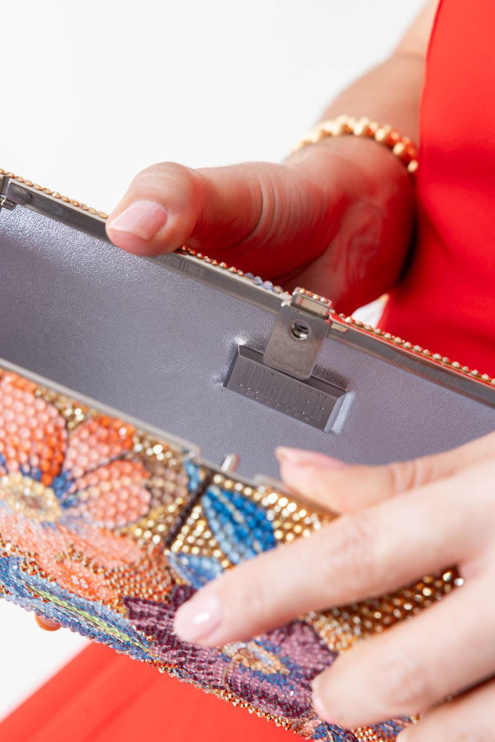 JUDITH LEIBER-Slim Rectangle Clutch - Silver Sunrise-SLVSNRSM