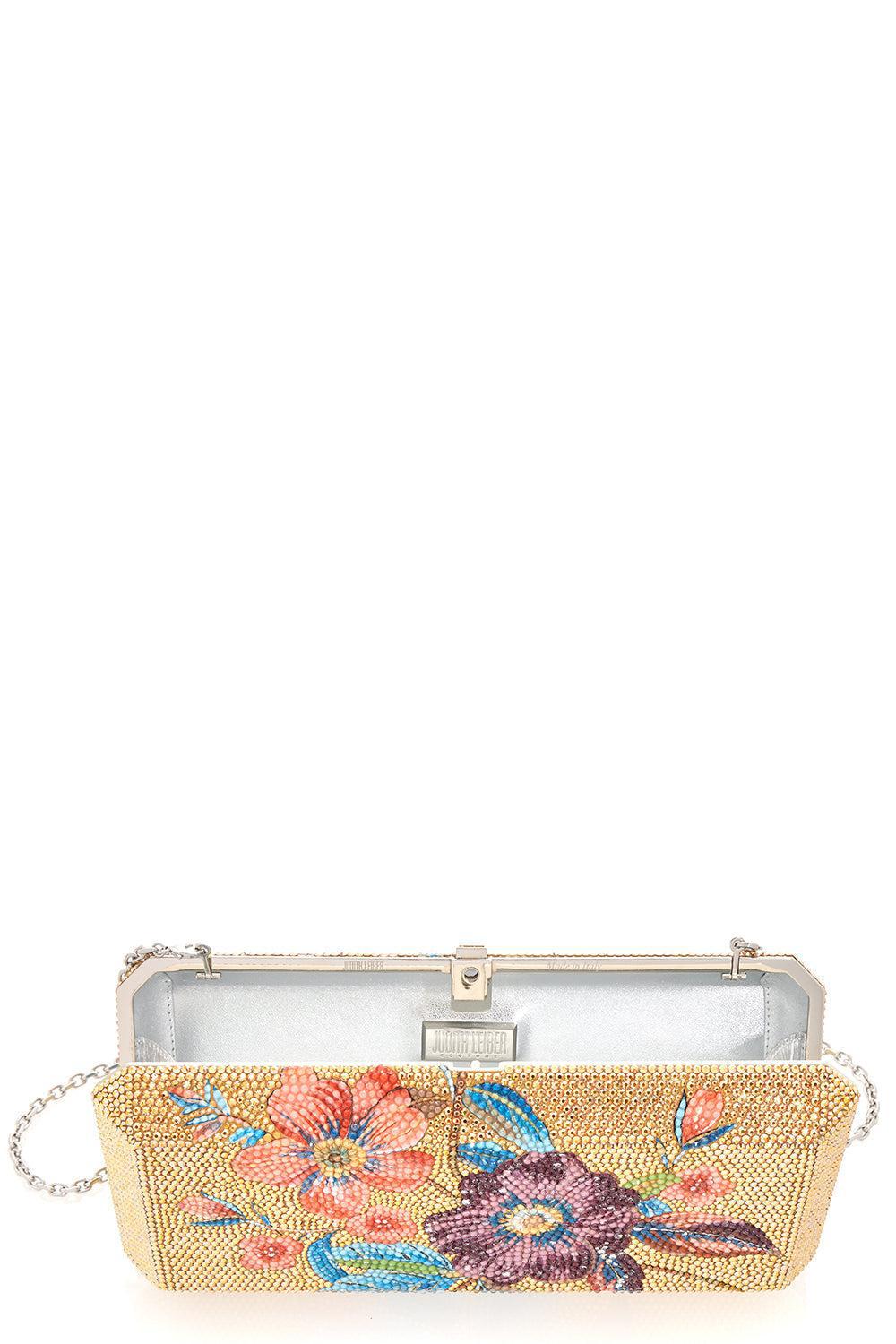 JUDITH LEIBER-Slim Rectangle Clutch - Silver Sunrise-SLVSNRSM