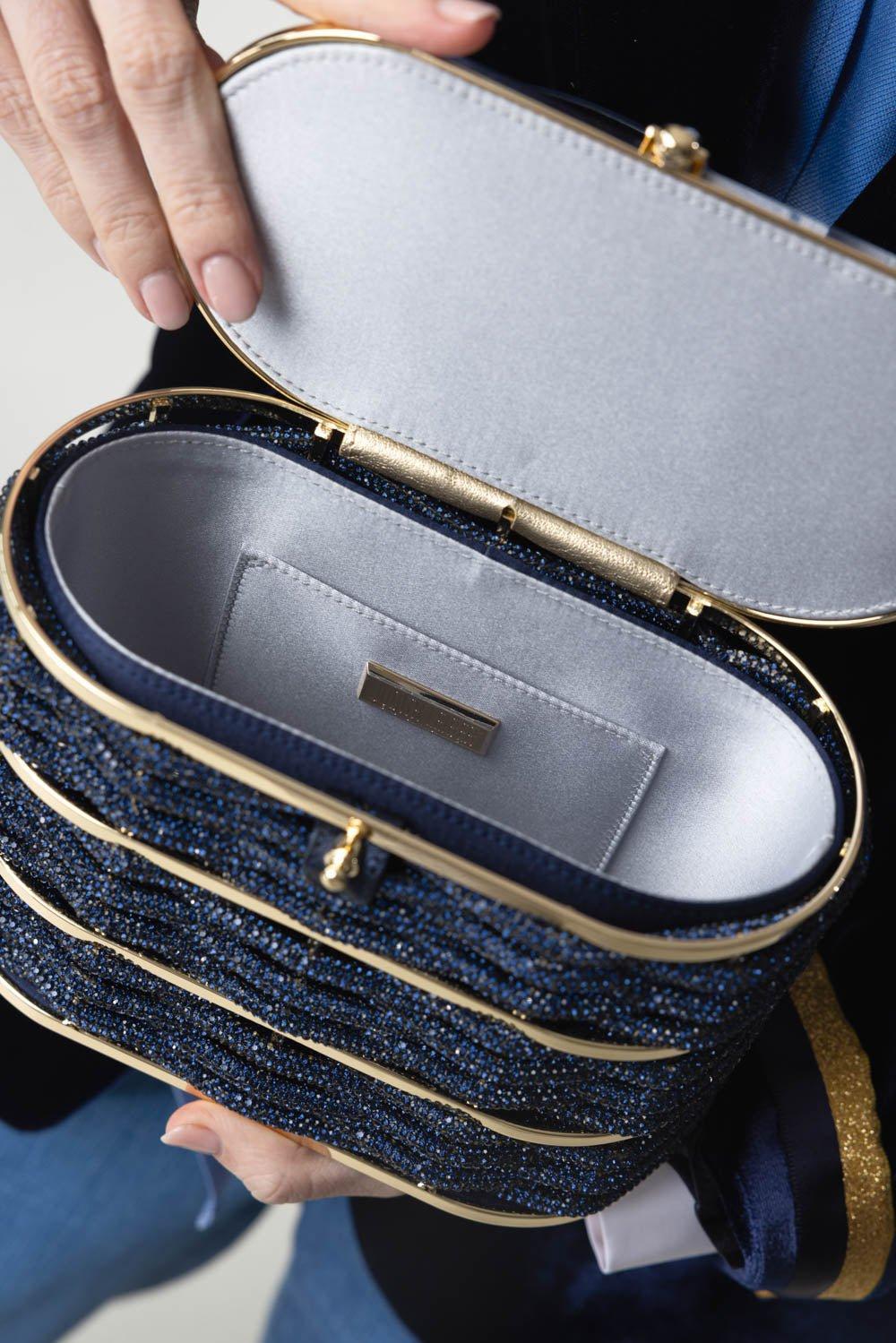 JUDITH LEIBER-Willow Top Handle Bag - Champagne Indigo-CHMPDKIN