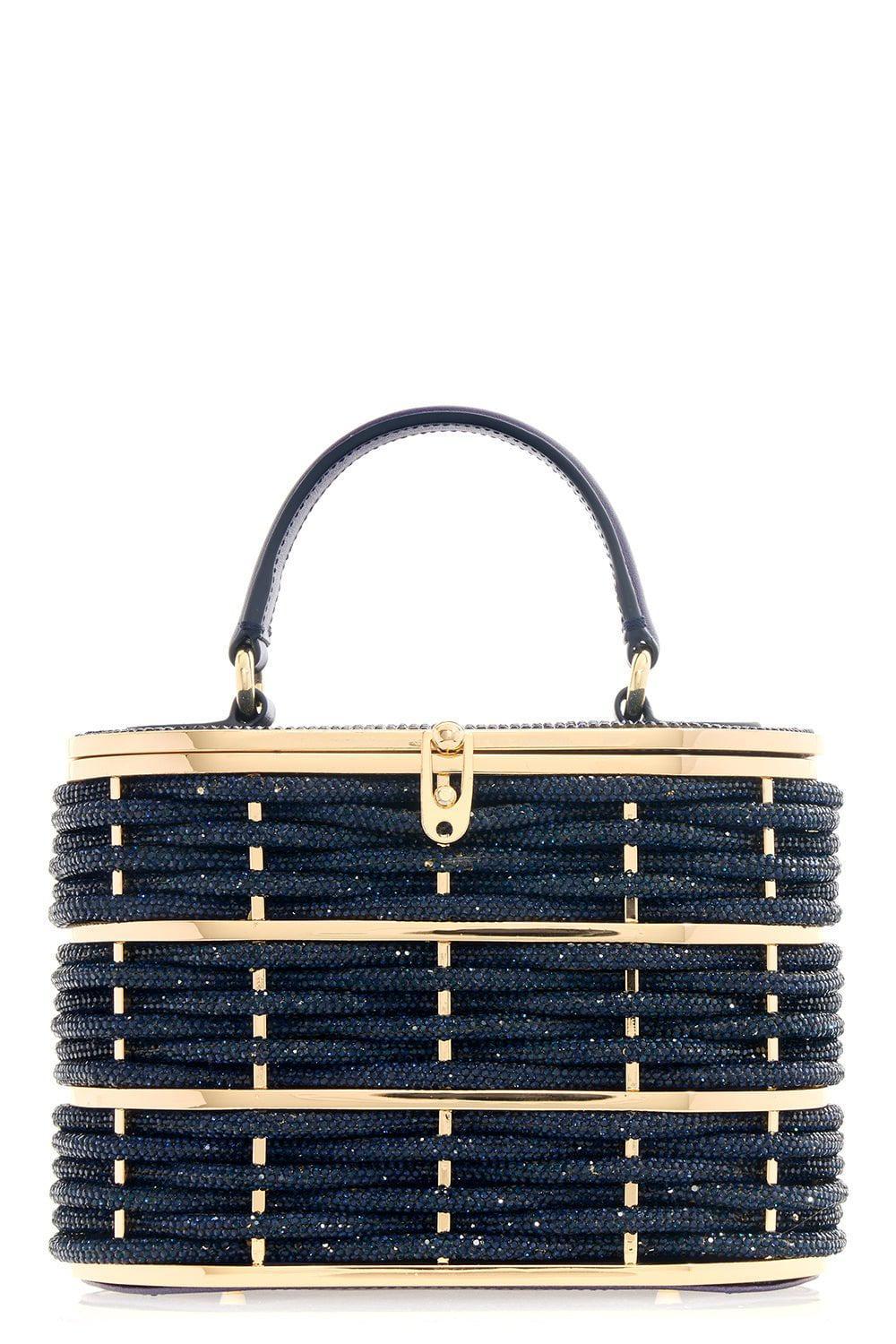 JUDITH LEIBER-Willow Top Handle Bag - Champagne Indigo-CHMPDKIN
