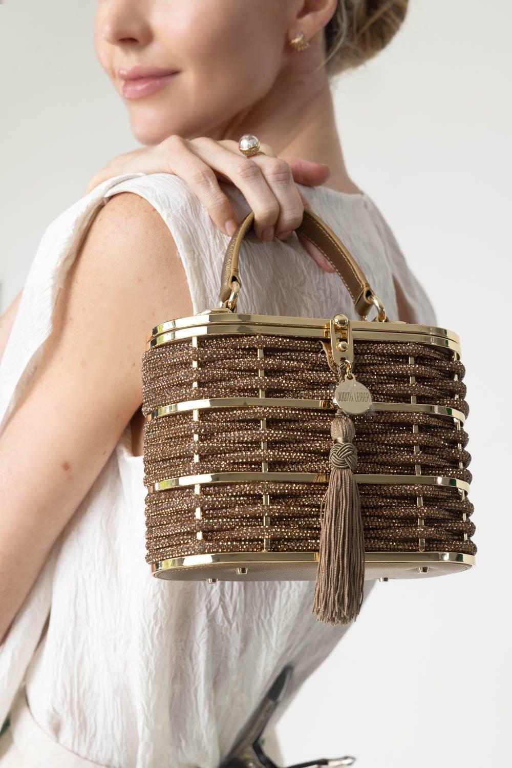 JUDITH LEIBER-Willow Top Handle Bag - Champagne Topaz-CHMPTOPZ
