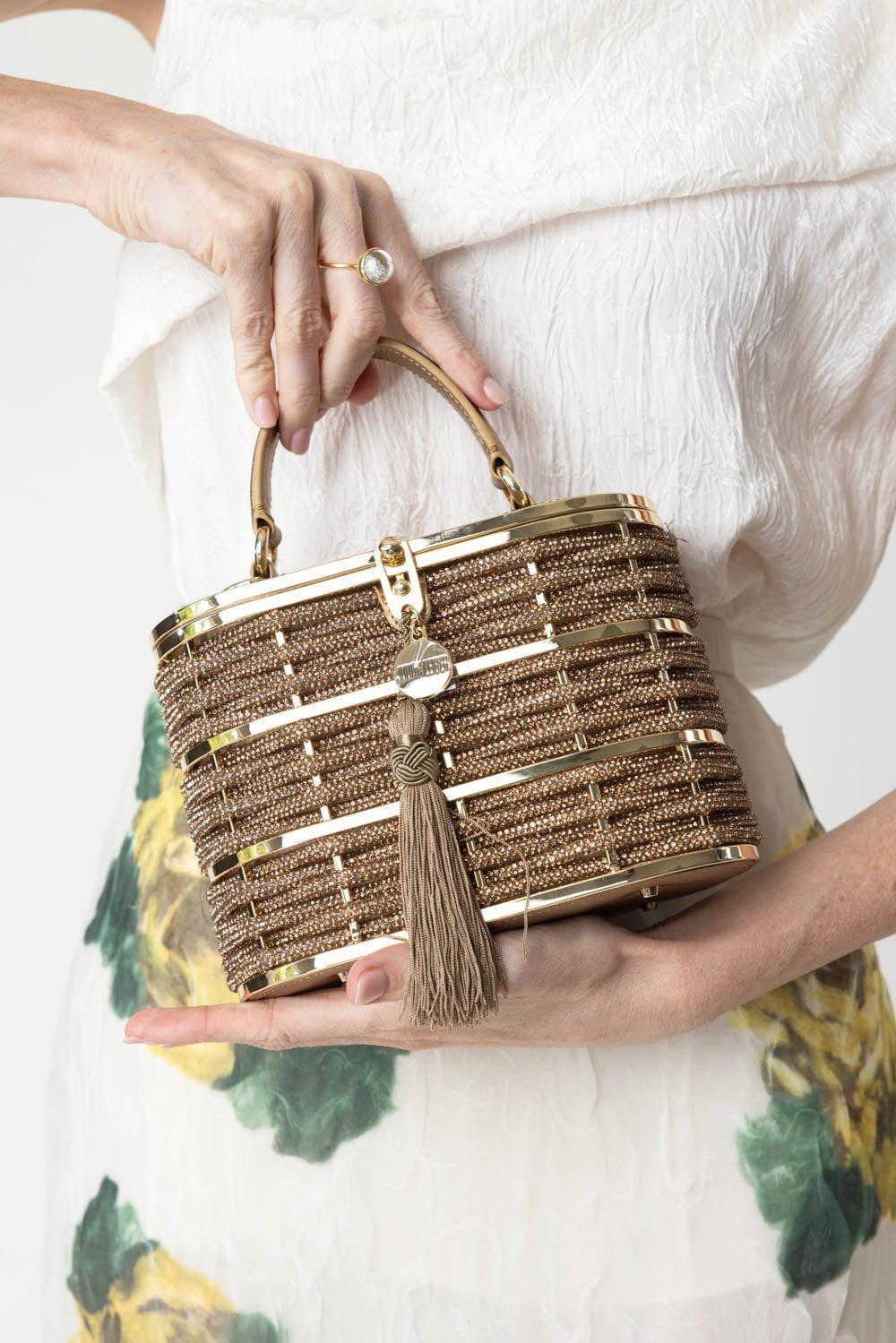 JUDITH LEIBER-Willow Top Handle Bag - Champagne Topaz-CHMPTOPZ